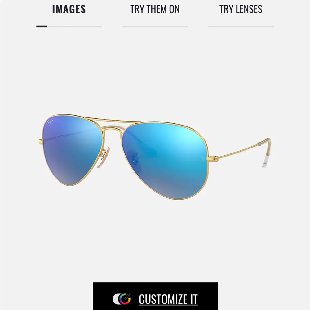 COPY - Ray-Ban Aviator Flash Glasses (Blue Mirrored)